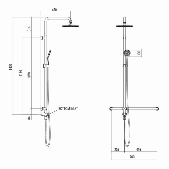 Linear Twin Waters™ Inverted "T"