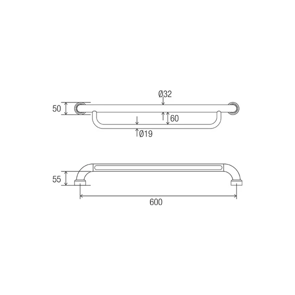 Hygienic Seal® Towel Grab Rail "U"
