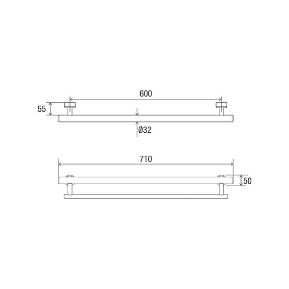 Linear Towel Grab Rail "U"