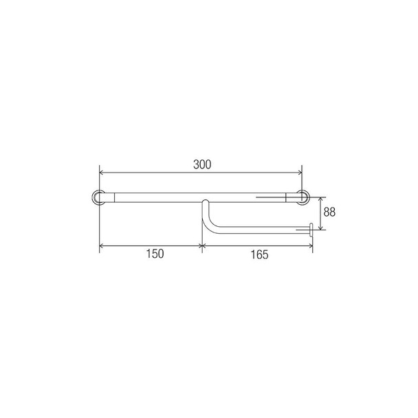 Hygienic Seal® Straight Grab Rail with Toilet Paper Holder