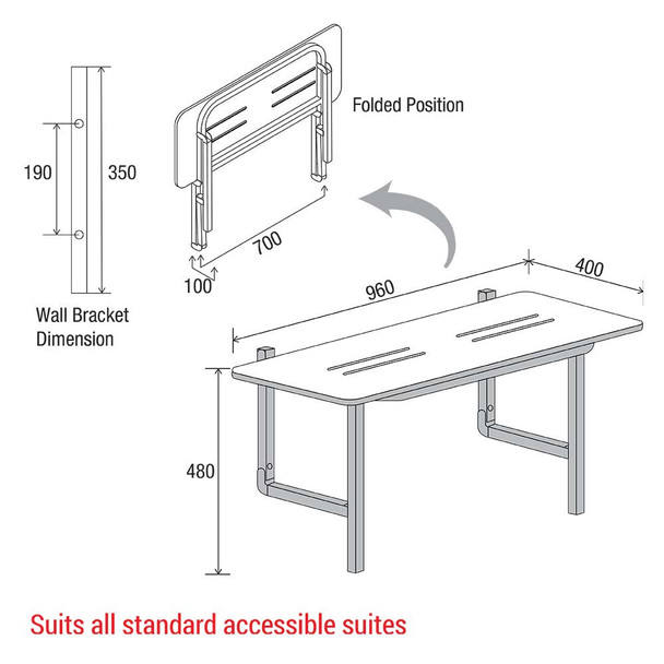 Accessible Suites Shower Seat