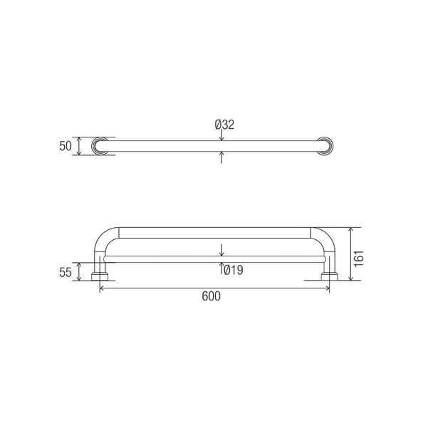 Hygienic Seal® Towel Grab Rail "D"