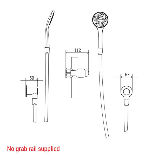 Glide Slide Shower Kit with Hose Restrictor Bracket