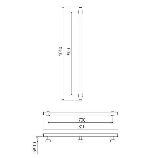 Linear Shower Recess Grab Rail Kit