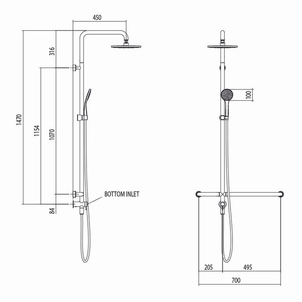 Linear Twin Waters™ Inverted "T"