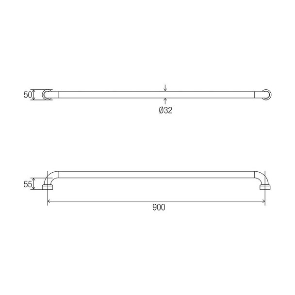 Hygienic Seal® Straight Grab Rail