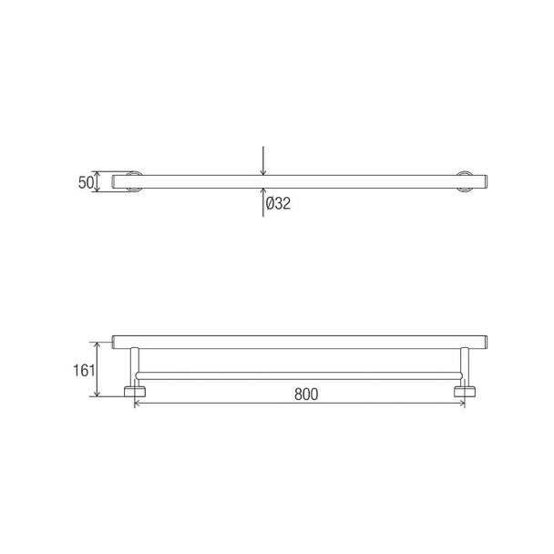 Linear Towel Grab Rail "D"