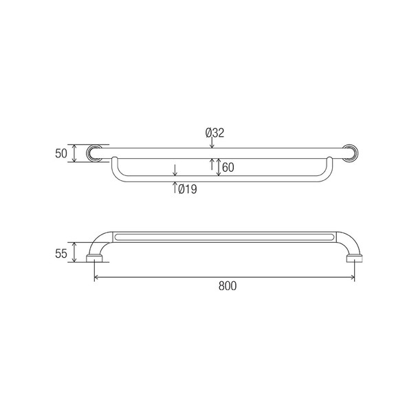 Hygienic Seal® Towel Grab Rail "U"