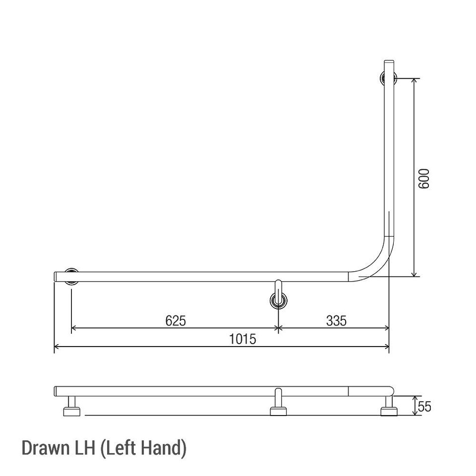 90° Ambulant & Accessible Grab Rail