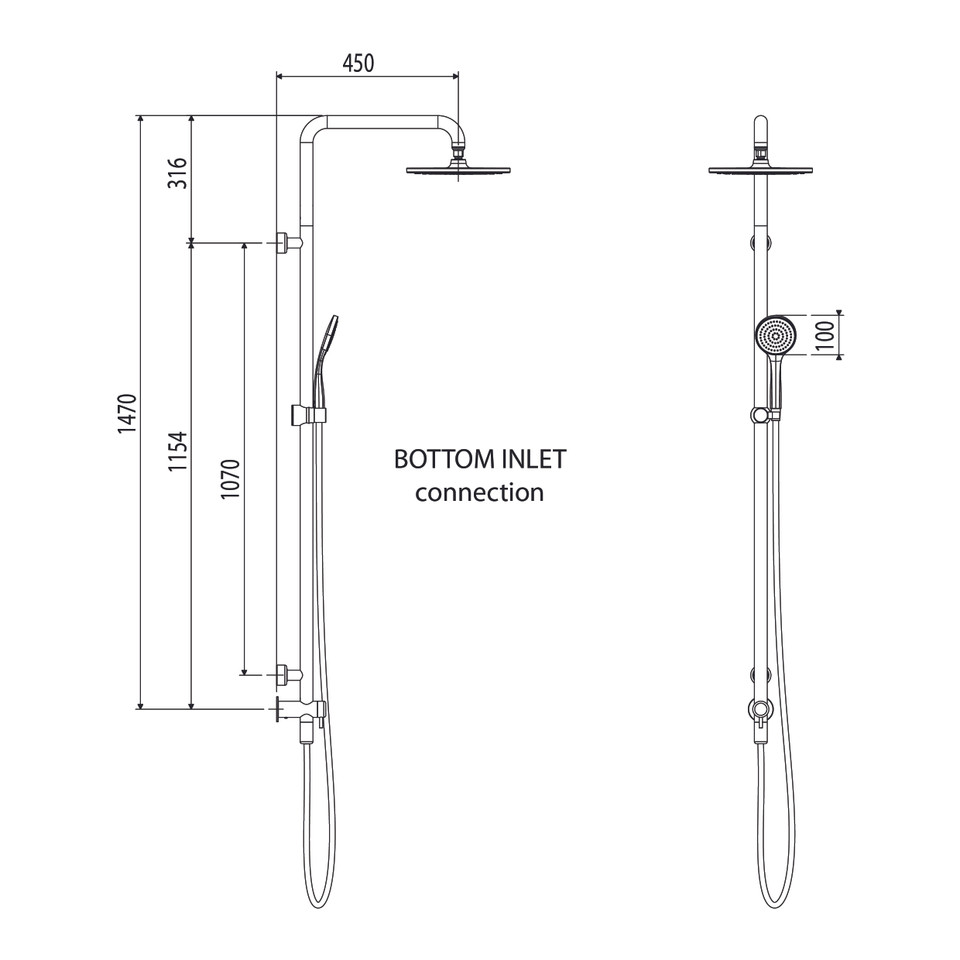 Linear Twin Waters™ - Bottom Inlet
