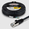 Monoprice Cat6 100ft Black PoE Patch Cable 30W PoE+ (IEEE 802.3at) Shielded (U/FTP) 24AWG 500MHz Solid Pure Bare Copper Shielded RJ45 Ethernet Cable