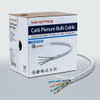 Monoprice Cat6 Plenum Bulk Cable - UL, Solid, 550MHz, UTP, CMP, 10G, 23AWG, 500 Feet, White
