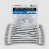 Monoprice Cat6A Ethernet Patch Cable - Snagless RJ45, 550Mhz, 10G, UTP, Pure Bare Copper Wire, 30AWG, 10-Pack, 7 Feet, White - SlimRun Series