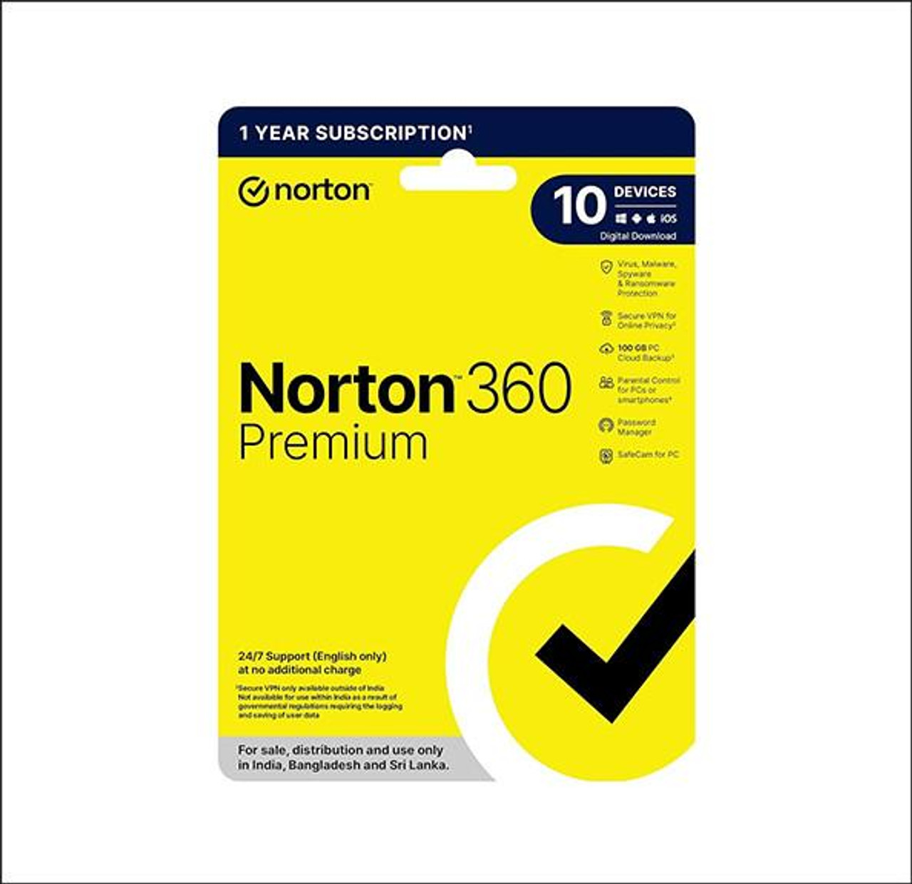 SYMANTEC CORP Norton 360 Premium - 1 Year - License - ESD 