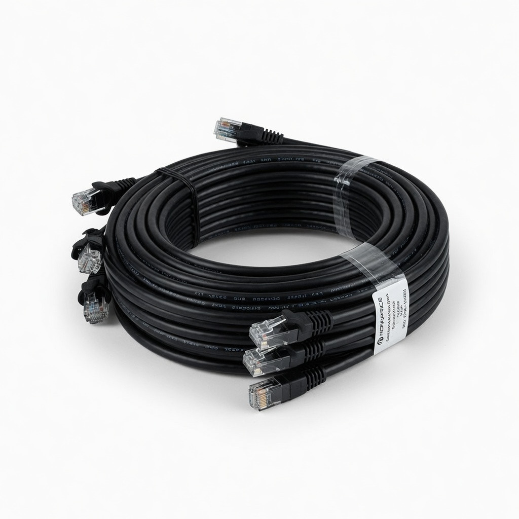 Monoprice Cat6A Ethernet Patch Cable - 50 Feet - Black (5 Pack) Snagless RJ45, UTP, Pure Bare Copper Wire, 10G, 30AWG - SlimRun Series