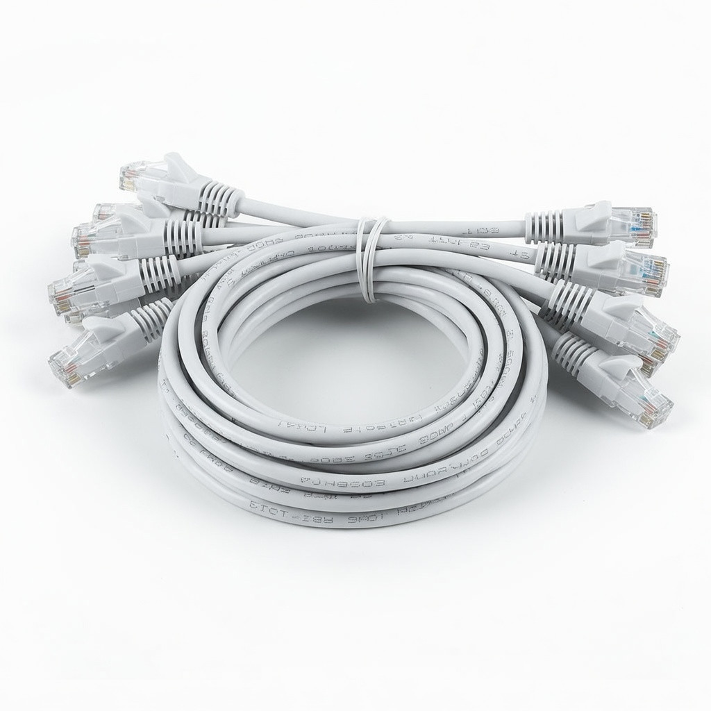 Monoprice Cat6 3ft White 12-Pk Patch Cable UTP 24AWG 550MHz Pure Bare Copper Snagless RJ45 Flexboot Series Ethernet Cable