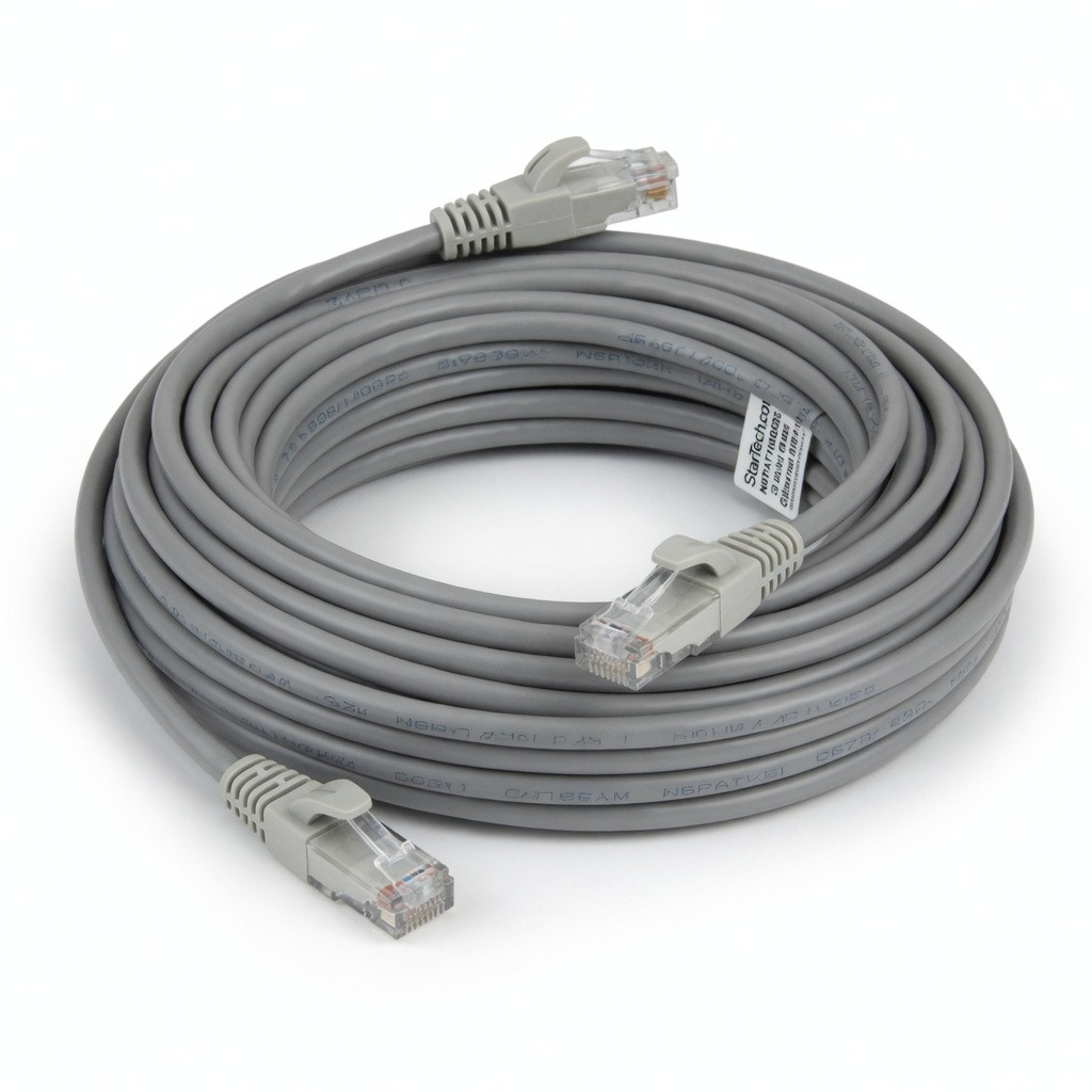 StarTech.com 10 ft CAT6 Cable - Slim CAT6 Patch Cord - Gray Snagless RJ45 Connectors - Gigabit Ethernet Cable - 28 AWG - LSZH (N6PAT10GRS)