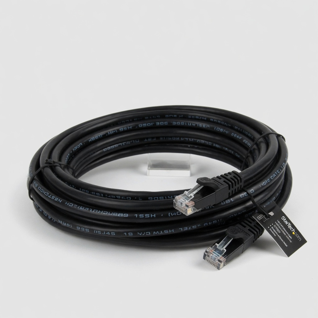 StarTech.com 15ft (4.6m) CAT6 Ethernet Cable - LSZH (Low Smoke Zero Halogen) - 10 Gigabit 650MHz 100W PoE RJ45 UTP Network Patch Cord Snagless w/Strain Relief - Black CAT 6 ETL Verified (N6LPATCH15BK)