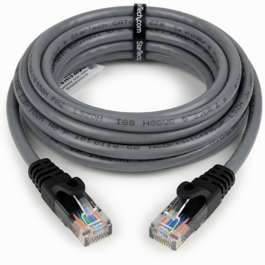 StarTech.com 6ft (1.8m) CAT6 Ethernet Cable - LSZH (Low Smoke Zero Halogen) - 10 Gigabit 650MHz 100W PoE RJ45 UTP Network Patch Cord Snagless w/Strain Relief - Gray CAT 6, ETL Verified (N6LPATCH6GR)