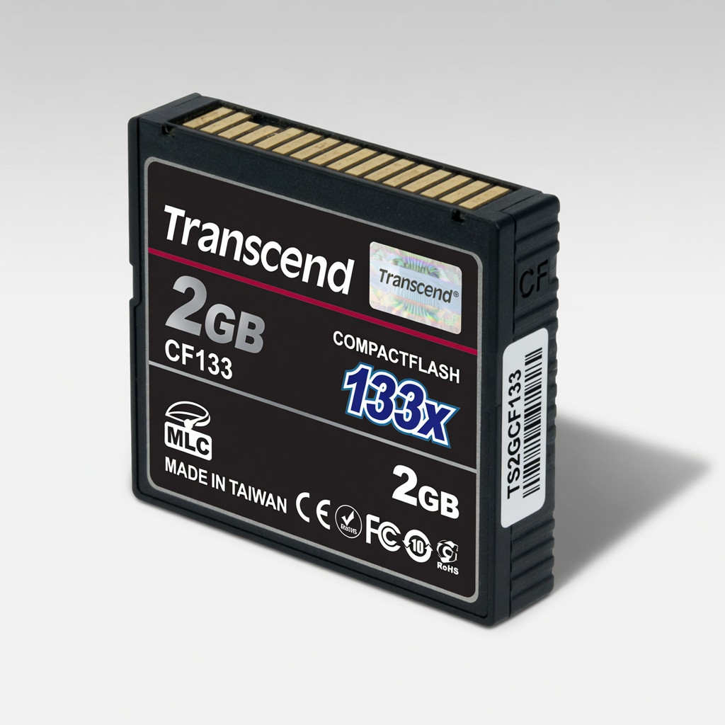 Transcend 2GB CF133, CompactFlash Memory Card, CF Card, SLR Camera Card for Photographer, Videographer, Enthusiat, MLC - TS2GCF133
