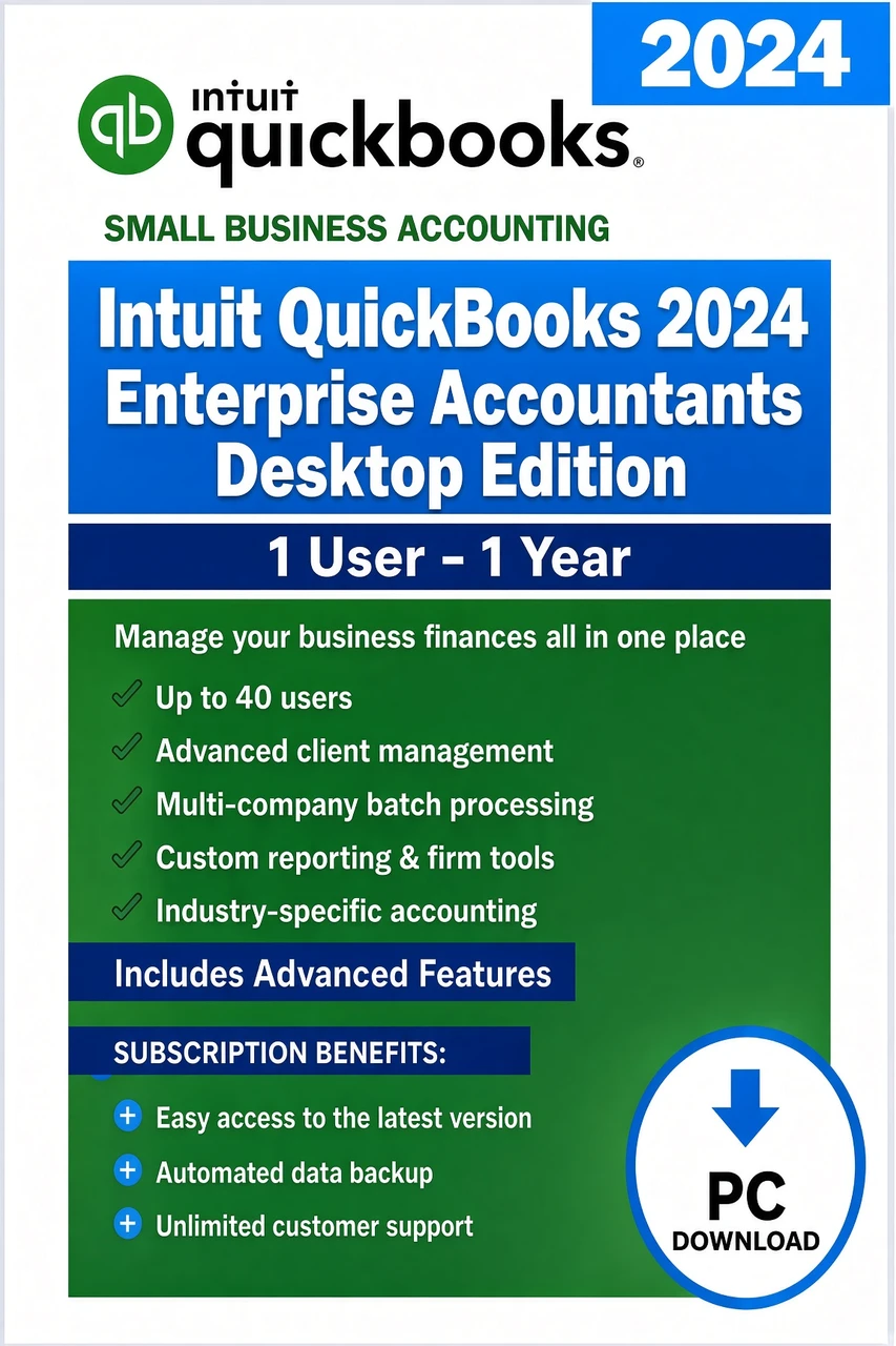 Intuit QuickBooks 2024 Enterprise Accountants Desktop Edition for Windows - Download
