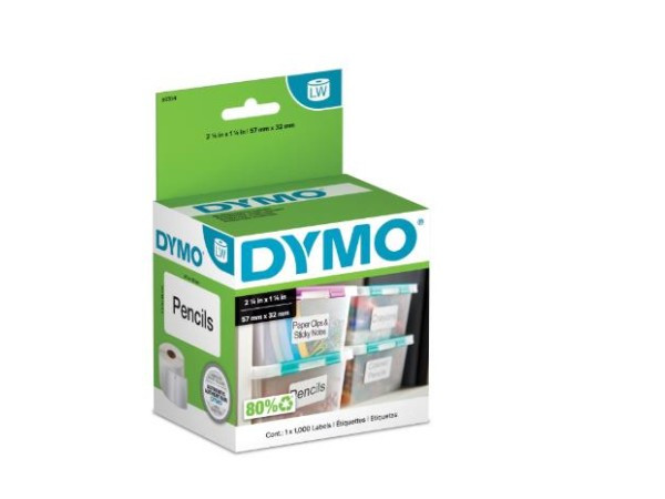 DYMO 30334 LabelWriter Address Labels, 1 1/4 x 2 1/4, White, 1000 Labels/Roll