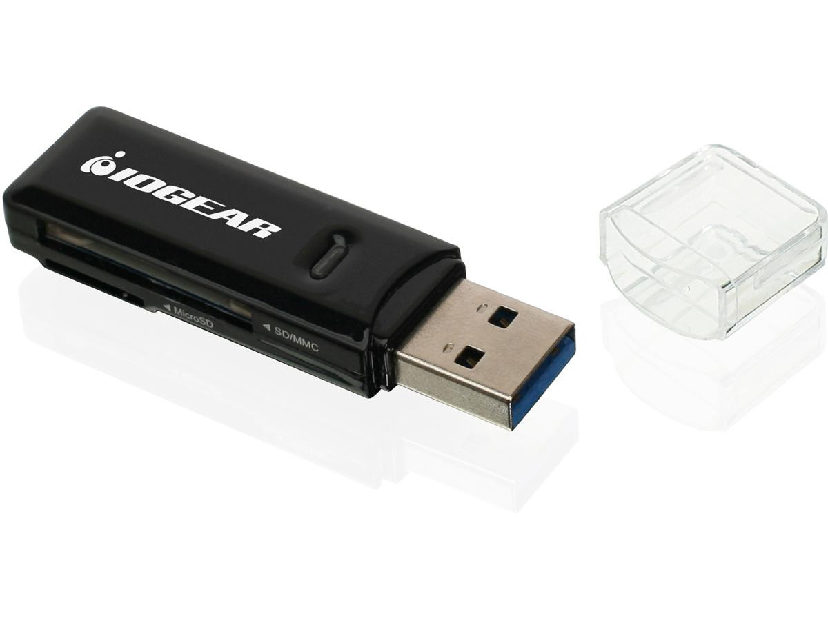IOGEAR SuperSpeed 2-Slot USB 3.0 Flash Memory Card Reader - Win - Mac - Linux - Certain Android Systems - Supports SD, SDHC, SDXC, MMC/MicroSD, T-F...