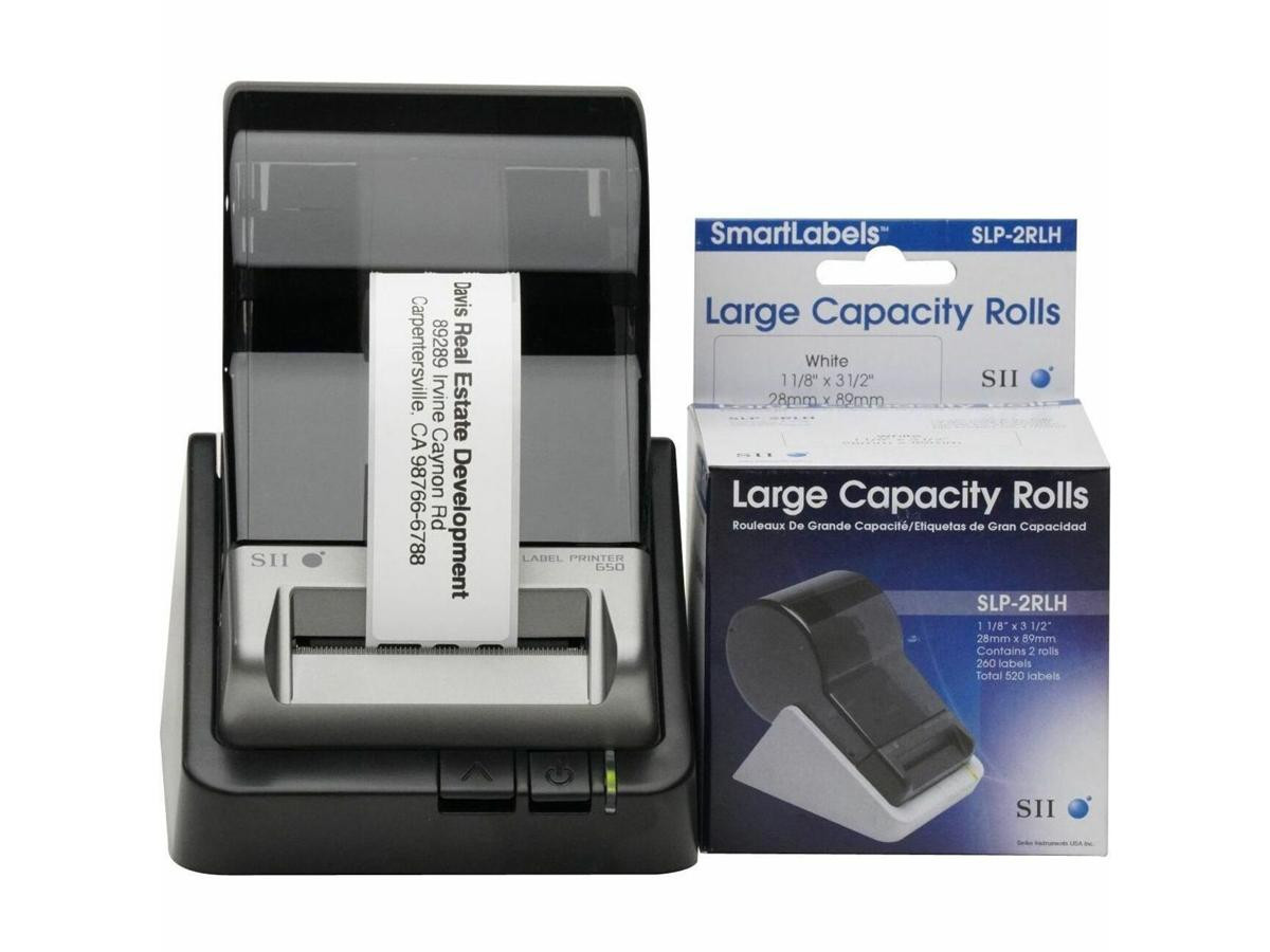 Seiko Instruments High-Capacity Address Labels for Smart Label Printers (SLP-2RLH),White