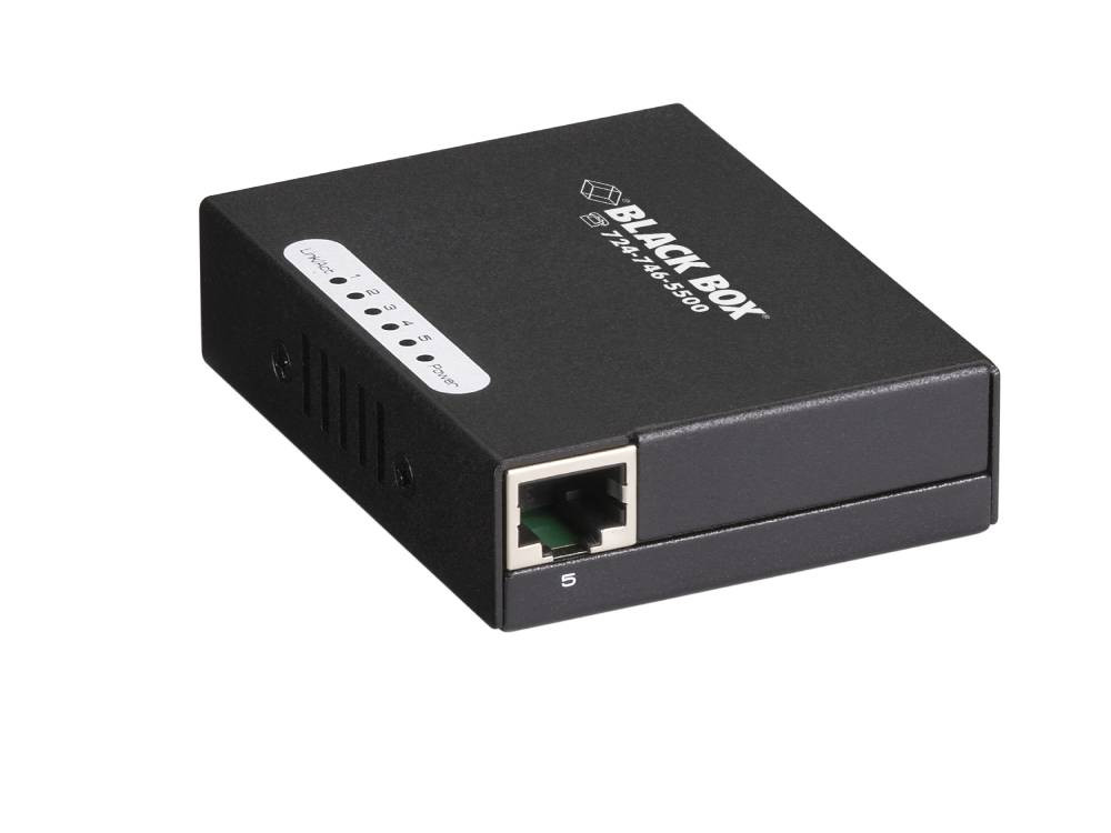 Black Box Switch - (5) 10/100-Mbps Copper RJ45, USB Powered