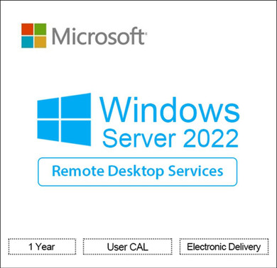 Microsoft Windows Server 2022 Remote Desktop Services User CAL - 1 Year Subscription 
