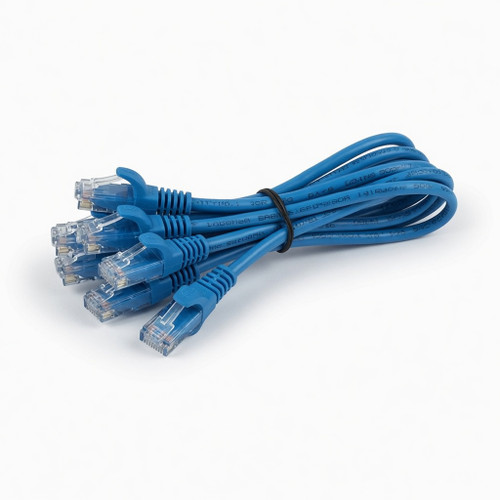 Monoprice Cat6A Ethernet Patch Cable - Snagless RJ45, 550Mhz, 10G, UTP, Pure Bare Copper Wire, 30AWG, 10-Pack, 1 Feet, Blue - SlimRun Series