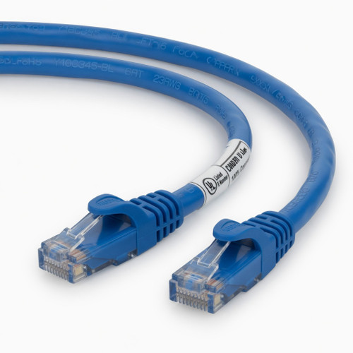 Rocstor Y10C345-BL 6ft Cat6 Blue Ethernet Snaglesscabl 100% Copper Ul Rated Cable
