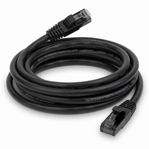 Rocstor Y10C476-BK 10ft Cat6a Black Enet Molded Cabl 100% Copper Ul Rated Cable