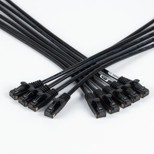 Monoprice Cat6A Ethernet Patch Cable - Snagless RJ45, 550Mhz, 10G, UTP, Pure Bare Copper Wire, 30AWG, 10-Pack, 3 Feet, Black - SlimRun Series