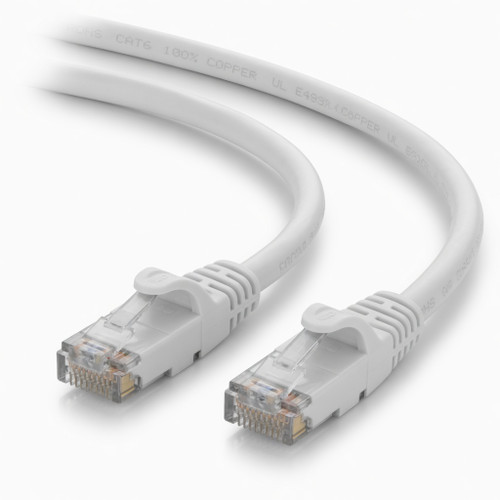 Rocstor Y10C356-WT 6ft Cat6 White Ethernet Molded Cabl 100% Copper Ul Rated Cable