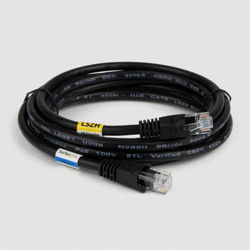 StarTech.com 1ft (30cm) CAT6 Ethernet Cable - LSZH (Low Smoke Zero Halogen) - 10 Gigabit 650MHz 100W PoE RJ45 UTP Network Patch Cord Snagless w/Strain Relief - Black CAT 6, ETL Verified (N6LPATCH1BK)