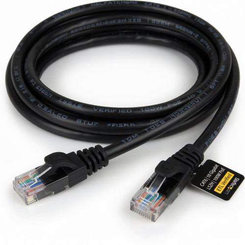 StarTech.com 6ft (1.8m) CAT6 Ethernet Cable - LSZH (Low Smoke Zero Halogen) - 10 Gigabit 650MHz 100W PoE RJ45 UTP Network Patch Cord Snagless w/Strain Relief - Black CAT 6, ETL Verified (N6LPATCH6BK)