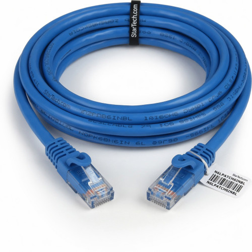 StarTech.com 6in (15cm) CAT6 Ethernet Cable - LSZH (Low Smoke Zero Halogen) - 10 Gigabit 650MHz 100W PoE RJ45 UTP Network Patch Cord Snagless w/Strain Relief - Blue CAT 6, ETL Verified (N6LPATCH6INBL)