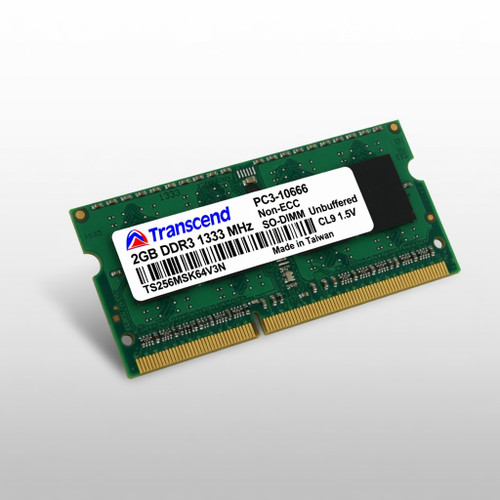 Transcend Memory 2GB DDR3 1333 Mhz (PC3 10666) Non-ecc Non-registered, So-dimm,