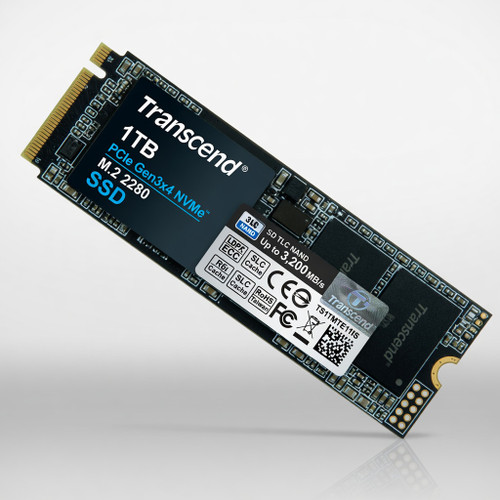 Transcend 1TB M.2 2280 SSD, Up to 3,200 MB/s, Compatible w/Ultrabook Laptop PC Desktop, PCIe NVMe Gen3x4 SSD, 3D TLC NAND Flash Internal Solid State Drive, LDPC Error Correction ECC, SLC Cache
