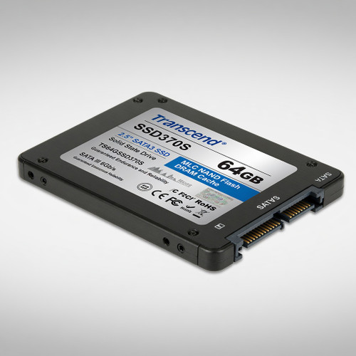 Transcend 64GB SSD370S 2.5" SATA3 SSD, Solid State Drive, Guaranteed Endurance and Reliability, Dram Cache, MLC - TS64GSSD370S