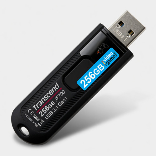 Transcend 256GB JF700 USB Flash Drive, USB3.1 Gen1, Pen Drive, Black - TS256GJF700 [video game]