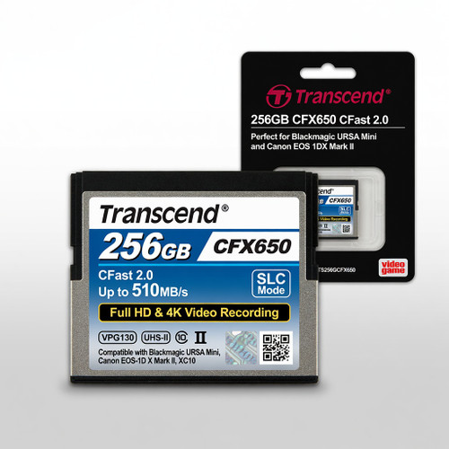 Transcend 256GB CFX650, CFast 2.0, Up to 510 MB/s, SLC Mode, Full HD and 4K Video Recording, Perfect for Blackmagic URSA Mini and Canon EOS 1DX Mark II, XC10 - TS256GCFX650 [video game]