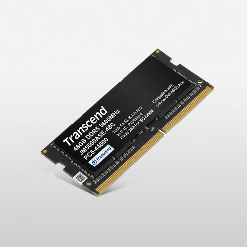Transcend 48GB DDR5 5600MHz SO-DIMM Laptop RAM, Compatible w/HP Lenovo Dell ASUS Acer Computer Memory, On-die ECC Notebook Module Upgrade, 2Rx8, 1.1V PC5-44800 CL46, Unbuffered 262-Pin - JM5600ASE-48G