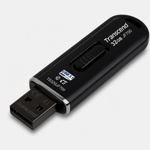 Transcend 32GB JF700 USB Flash Drive, USB3.1 Gen1, Pen Drive, Black - TS32GJF700