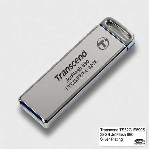 Transcend TS32GJF890S 32GB Jetflash 890, Silver Plating