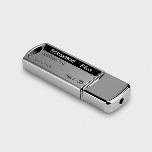 Transcend 64GB JetFlash 710 USB 3.1/3.0 Flash Drive (TS64GJF710S), Silver