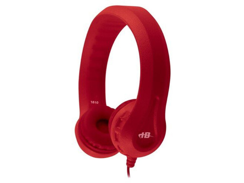 HamiltonBuhl Flex‑Phones Kids Foam Headphones - Safe BPA‑Free Design for Classroom Use - Red