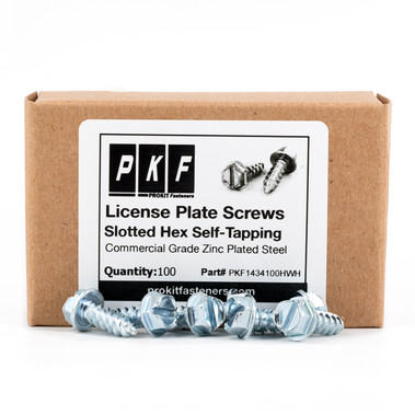 License Plate Screws Slotted Hex Head Self-Tapping
