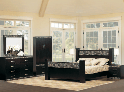 The L Philippe III Black Storage Bedroom Collection - Miami Direct